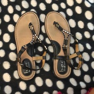 Black, silver sandals